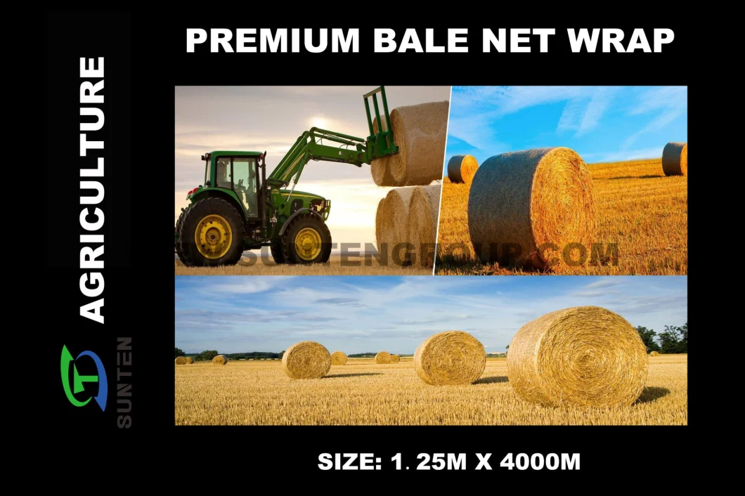 PE/Polyethylene/PP/Plastic/Agricultural White Packing Round Silage/Grass Hay Bale/Bales Wrap Net for Paraguay/Uraguay